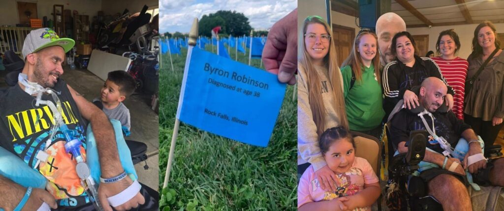 Byron Robinson and his family in Illinois, surrounded by love and support as they face ALS together, featured in Let Hope Grow’s ALS family support stories