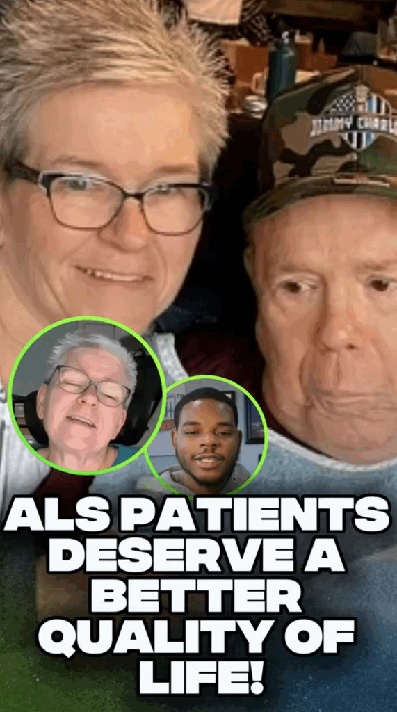 Lura Sawyer and ALS patient with Off the Field podcast host Isaiah Robinson promoting ALS caregiving and quality of life.