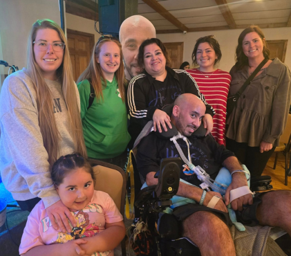 Byron Robinson with family and friends at an ALS support event in Rock Falls Illinois